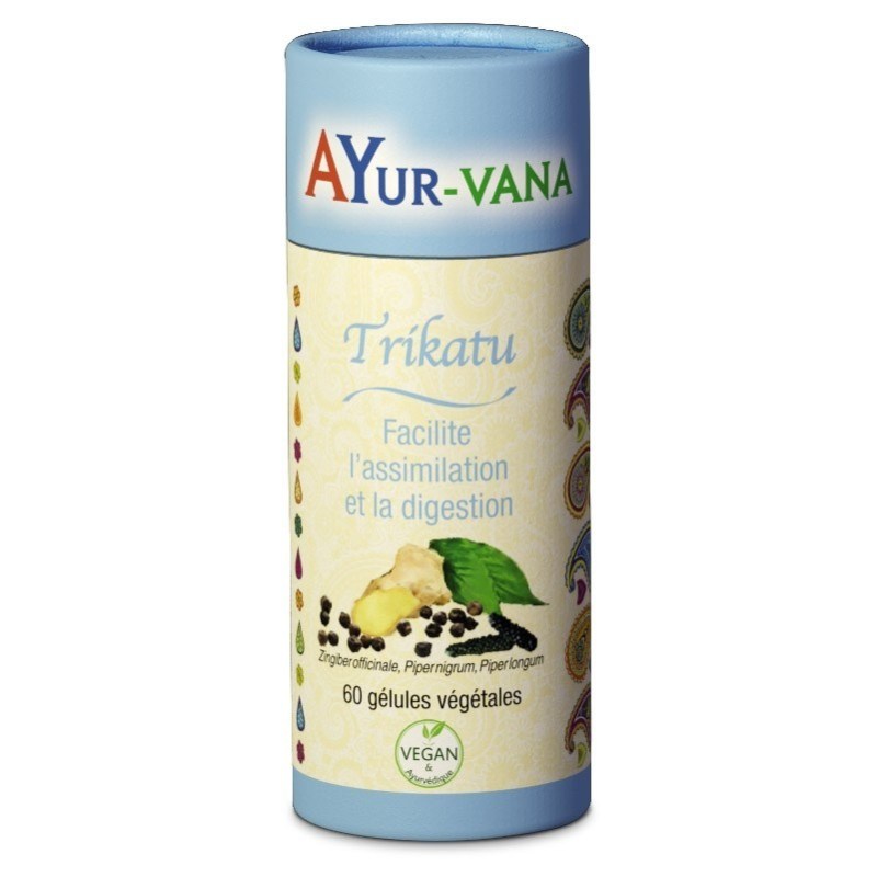 Trikatu - Pilulier de 60 gélules végétales - Ayurvana