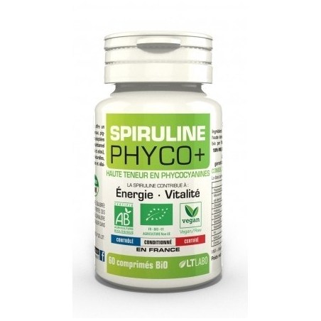 Spiruline BIO 500 mg phyco+ - 60, 180, 300 ou 500 comprimés - LT Labo
