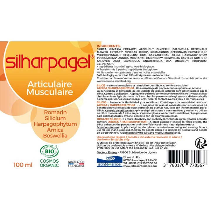 Notice Silharpagel® Bio - Flacon de 100 ml - Labo Santé Silice