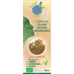 Étui Complexe N°1 - Élixir de baryte et bourgeons de frêne, genévrier, noyer Bio - 30 ml - Ansil