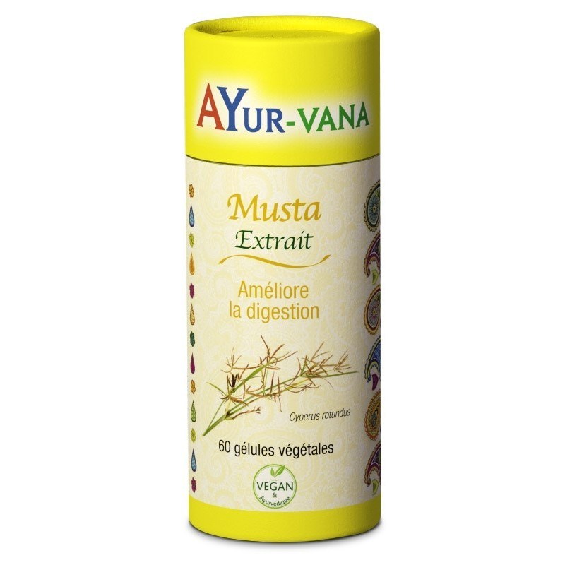 Musta (souchet rond) - Pilulier de 60 gélules végétales - Ayurvana