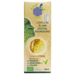 Étui Complexe N°10 - Élixir de citrine et bourgeons de romarin, genévrier, figuier Bio - 30 ml - Ansil