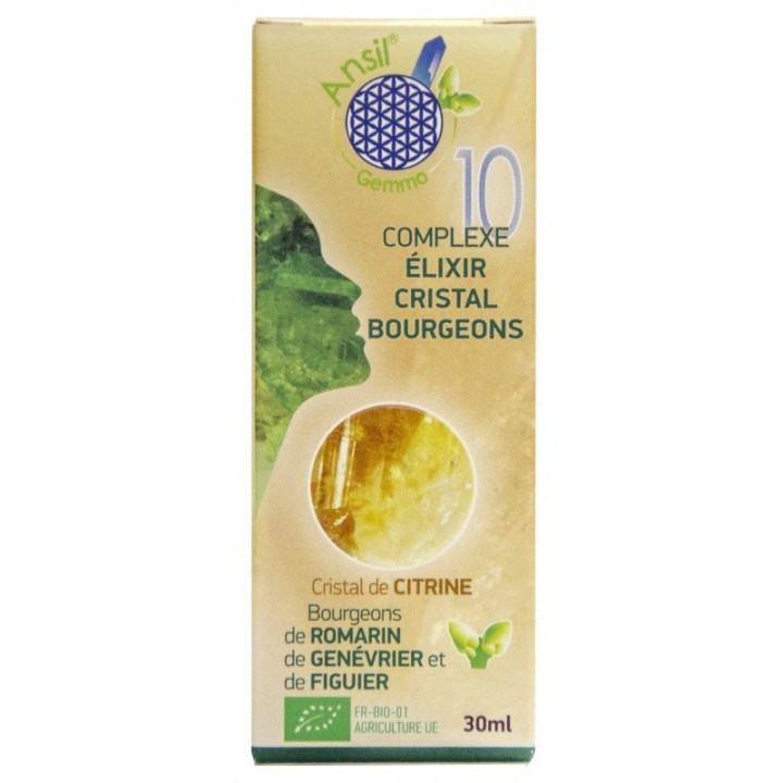 Complexe N°10 - Élixir de citrine et bourgeons de romarin, genévrier, figuier Bio - 30 ml - Ansil 2026