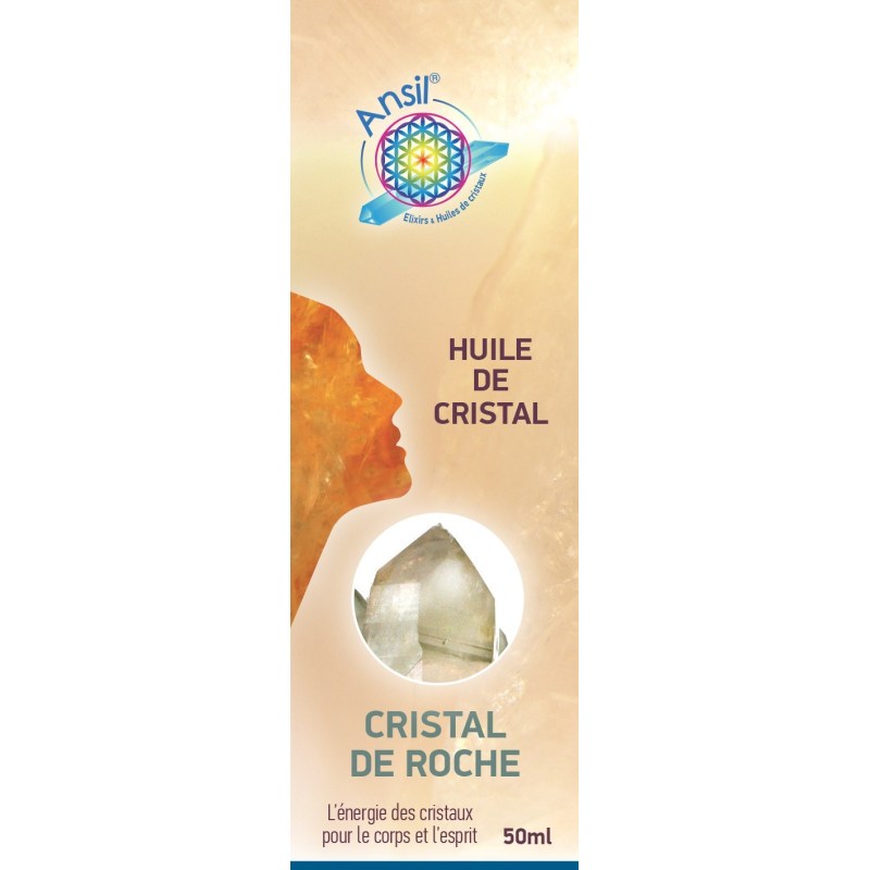 Étui Cristal de roche - Huile de cristaux - 50 ml - Ansil 