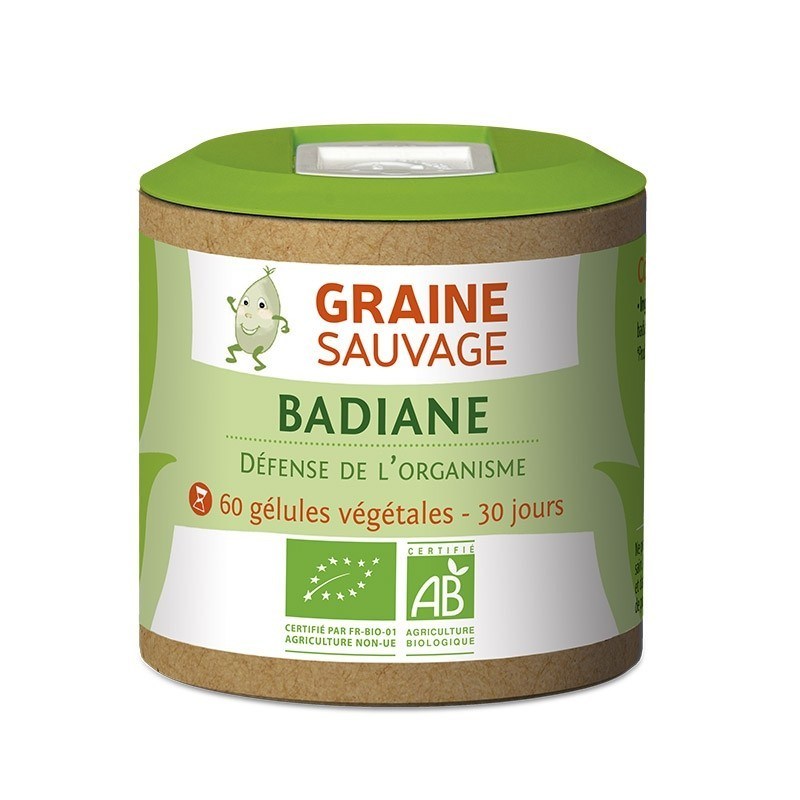 Badiane Bio - 60 gélules végétales - Graine Sauvage Badiane Bio - 60 gélules végétales - Graine Sauvage
