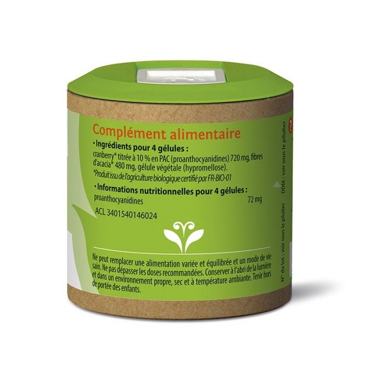 Ingrédients Cranberry Bio - Pilulier de 40 gélules végétales - Graine Sauvage