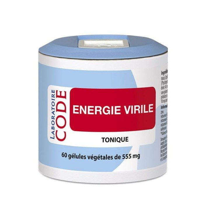 Énergie virile - Pilulier de 60 gélules végétales - Laboratoire Code 2024