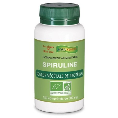 Spiruline Bio - 150 comprimés de 500 mg - Aosa Véritable