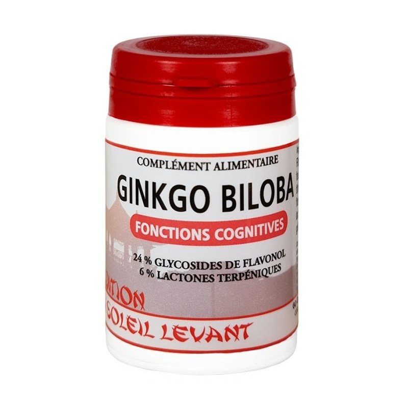 Ginkgo Biloba - Pilulier de 60 gélules végétales - Tradition du Soleil Levant
