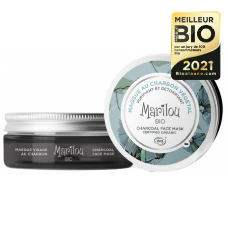 Masque Purifiant et Détoxifiant au Charbon Végétal - Pot de 75 ml - Marilou Bio - Meilleurs produits bio 2021 Masque Purifiant et Détoxifiant au Charbon Végétal - Pot de 75 ml - Marilou Bio - Meilleurs produits bio 2021