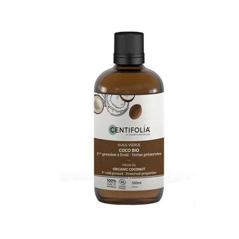 Huile végétale vierge biologique de Coco - 100 ml - Centifolia