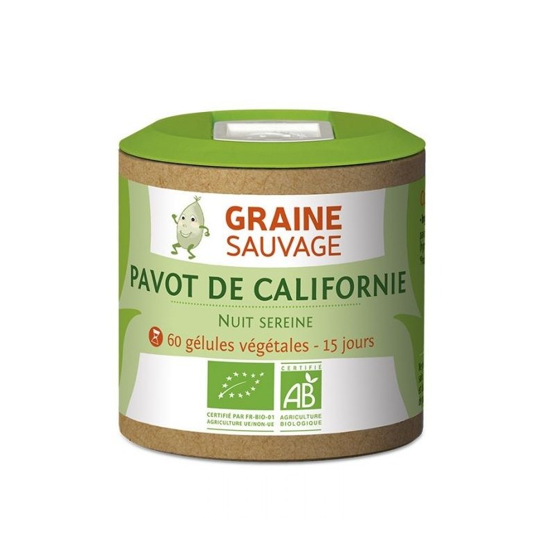 Pavot de Californie Bio - Pilulier de 60 gélules végétales - Graine Sauvage