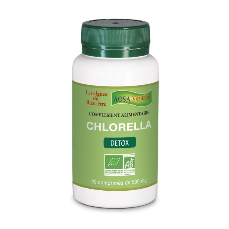 Chlorella Bio - Pilulier de 90 comprimés de 500 mg - Aosa Véritable