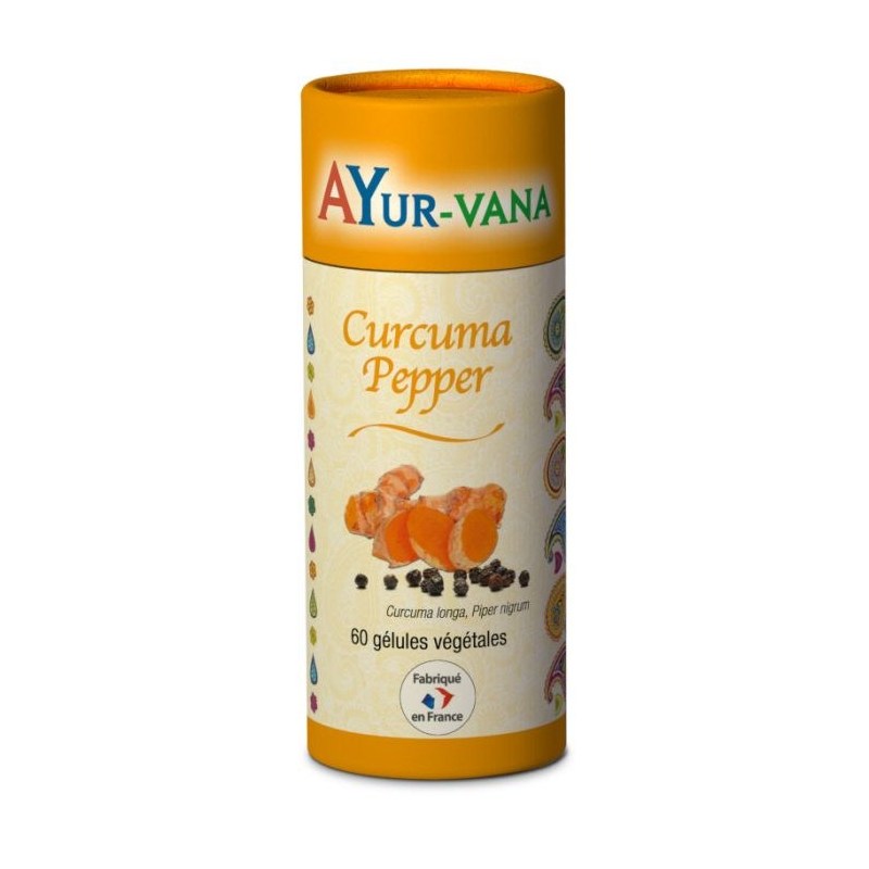 Curcuma Pepper - Pilulier de 60 gélules végétales - Ayurvana