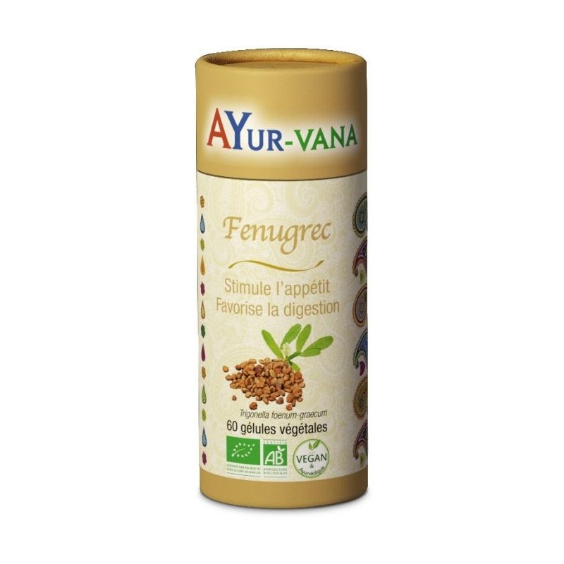 Fenugrec Bio - Pilulier de 60 gélules végétales - Ayurvana