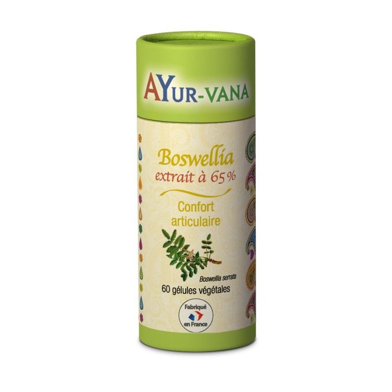Boswellia - extrait à 65% - Pilulier de 60 gélules végétales - Ayurvana