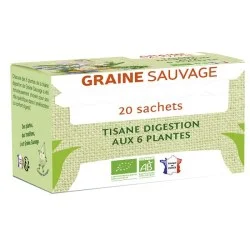 Tisane digestion aux 6 plantes Bio - Boîte de 20 sachets - Graine sauvage