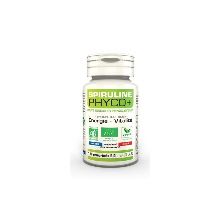 Spiruline 500 mg phyco+ Bio - 180 comprimés - LT Labo