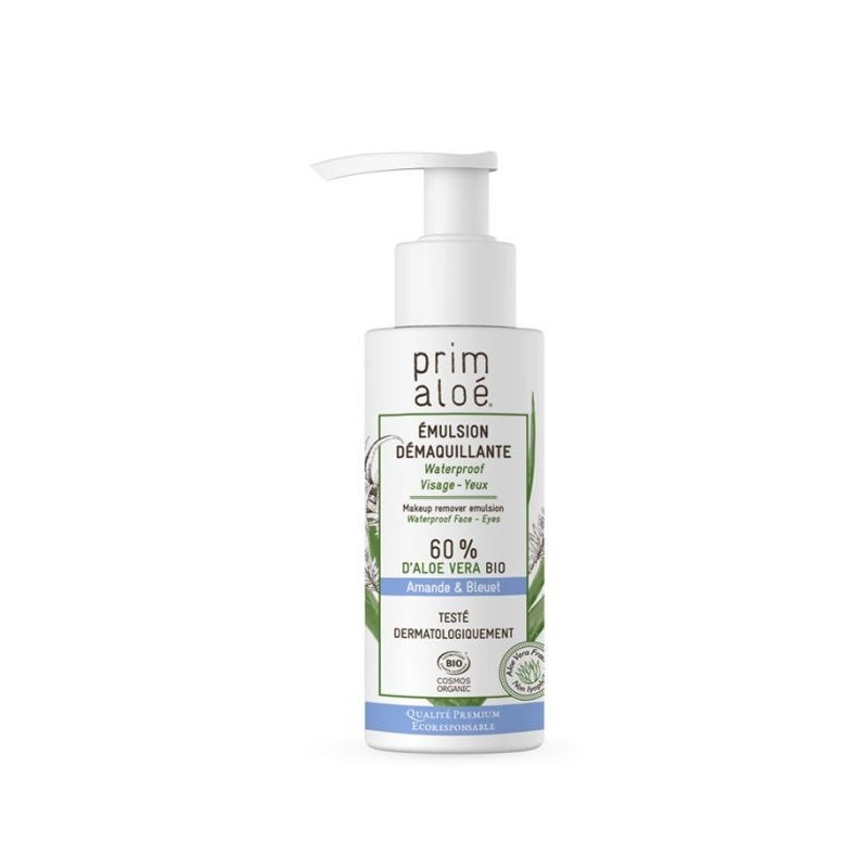 Emulsion Démaquillante Waterproof 61% Aloé Vera - 100 ml - Prim Aloé