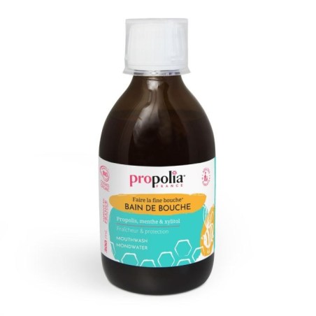 Bain de bouche Bio Propolis, Menthe & Xylitol - Bouteille de 300 ml - Propolia