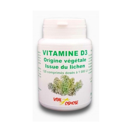 Vitamine D3 naturelle 1000 UI - 120 comprimés - Vital Osmose
