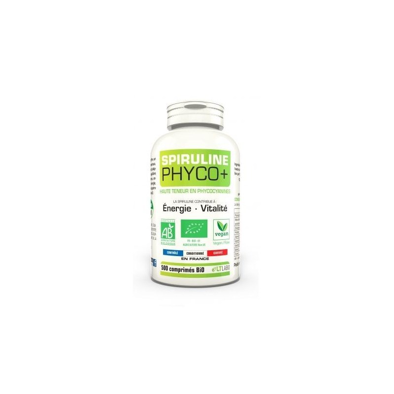 Spiruline Bio 500 mg phyco+ - 500 comprimés - LT Labo
