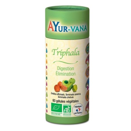 Triphala (Amalaki, Bibhitaki, Haritaki) Bio - 60 gélules végétales - Ayurvana