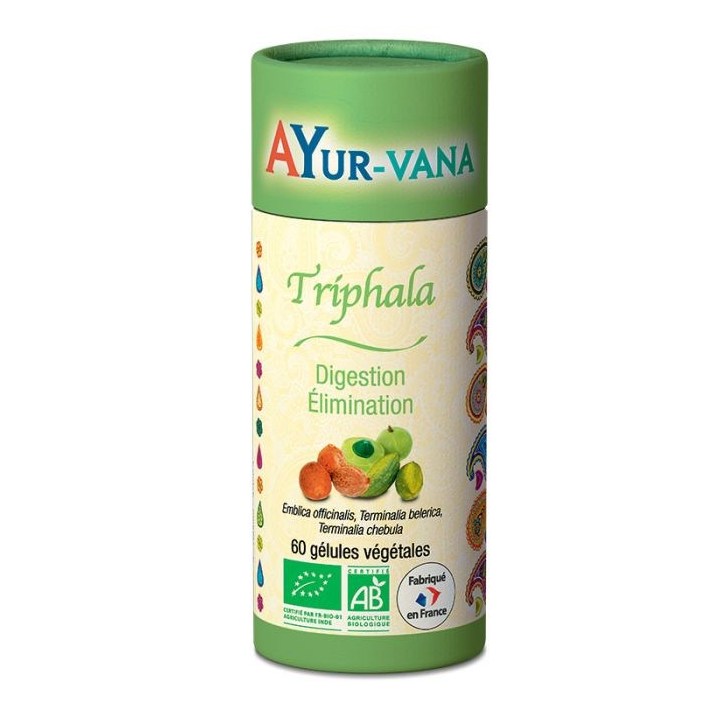 Triphala (Amalaki, Bibhitaki, Haritaki) Bio - 60 gélules végétales - Ayurvana 2024