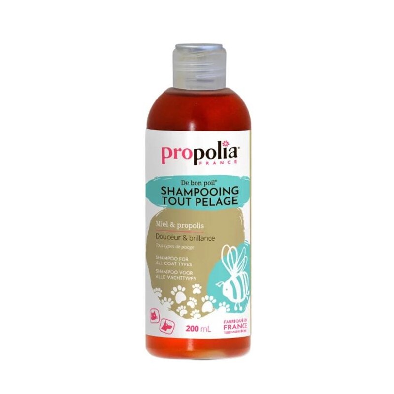 Shampooing tout pelage, Miel & Propolis - Flacon 200 ml - Propolia