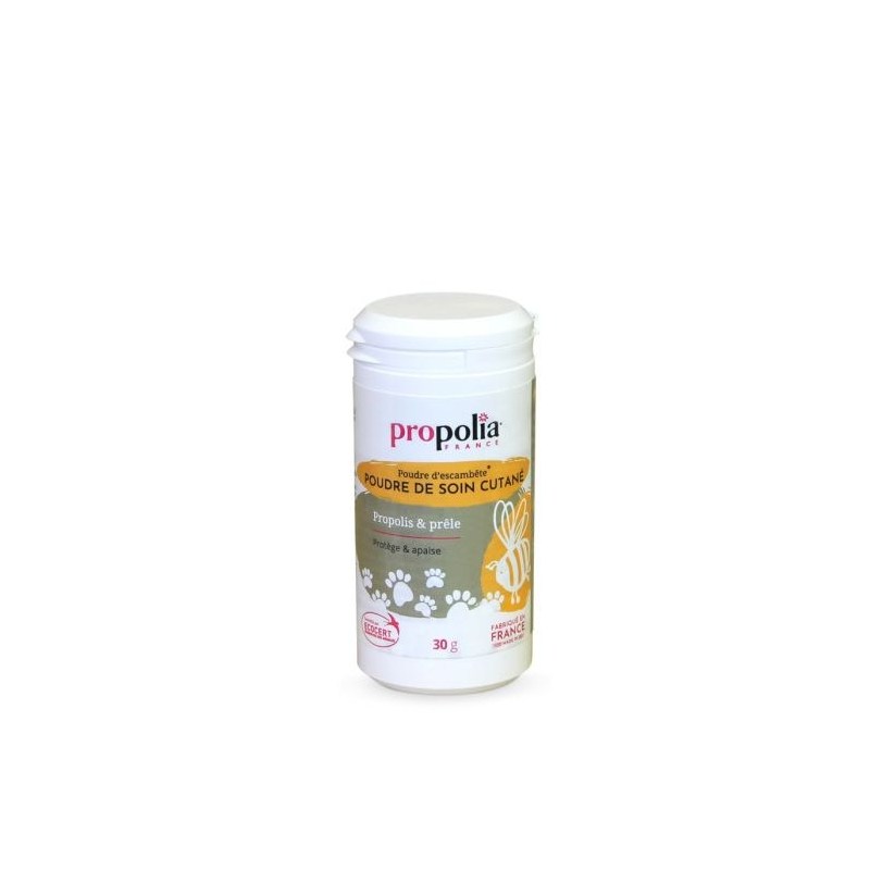 Poudre de soin cutané Propolis & Prèle -  Poudrier 30 g - Propolia