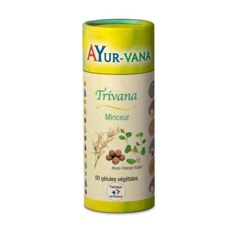 Trivana (Extraits de Musta, Vidanga, Guggul) - Pilulier de 60 gélules végétales - Ayurvana