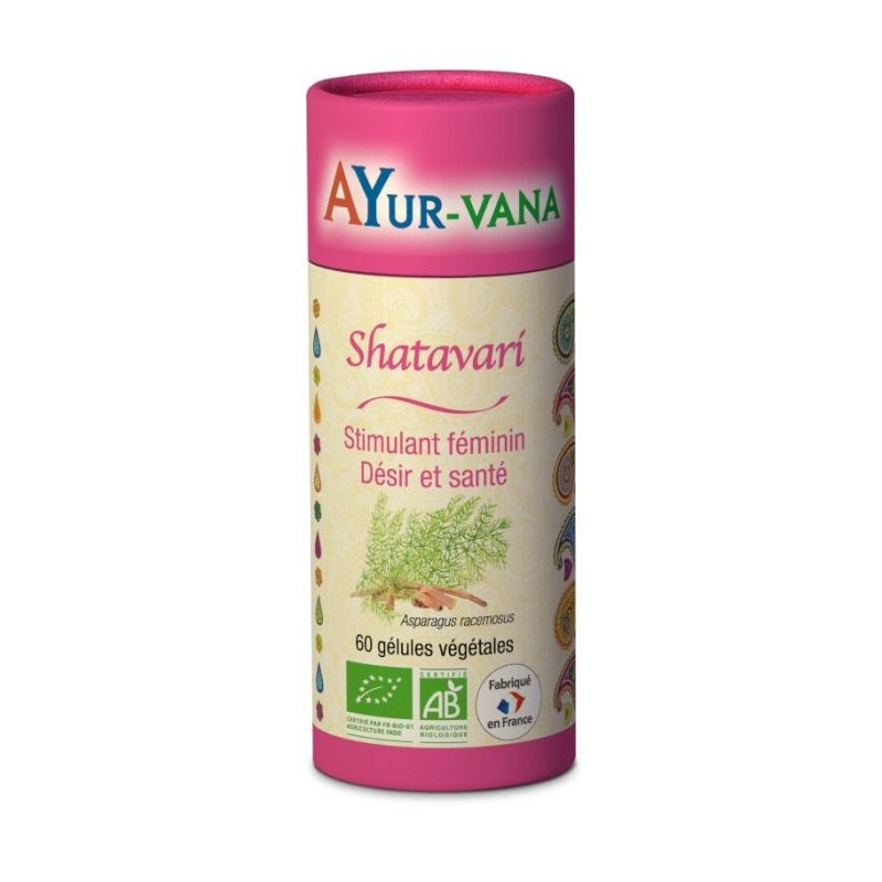 Shatavari Bio - Pilulier de 60 gélules végétales - Ayurvana