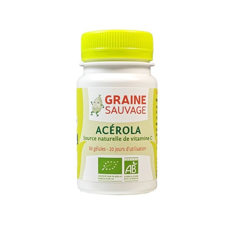 Acérola bio en extrait - 60 gélules - Graine Sauvage