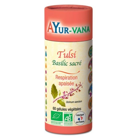 Tulsi (Basilic sacré) Bio en extrait 10:1 - Pilulier de 60 gélules végétales - Ayurvana 2024