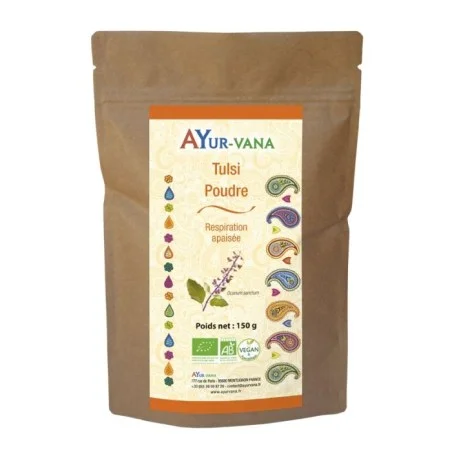 Tulsi (Basilic sacré) Bio - 150 g de poudre en sachet - Ayurvana