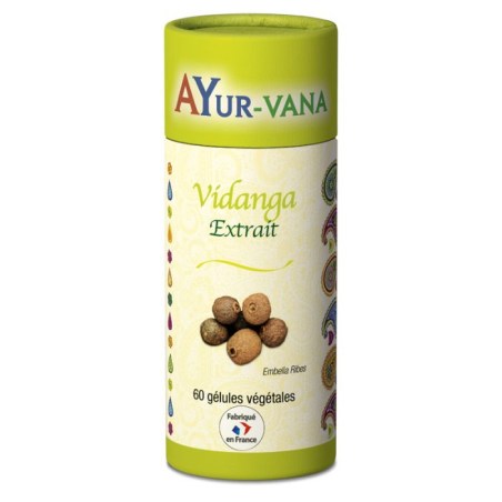 Vidanga extrait titré 5% (Embelia ribes) - Pilulier de 60 gélules végétales - Ayurvana