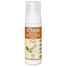 Mousse nettoyante visage au Tulsi Bio - Flacon pompe de 150 ml - Ayurvana