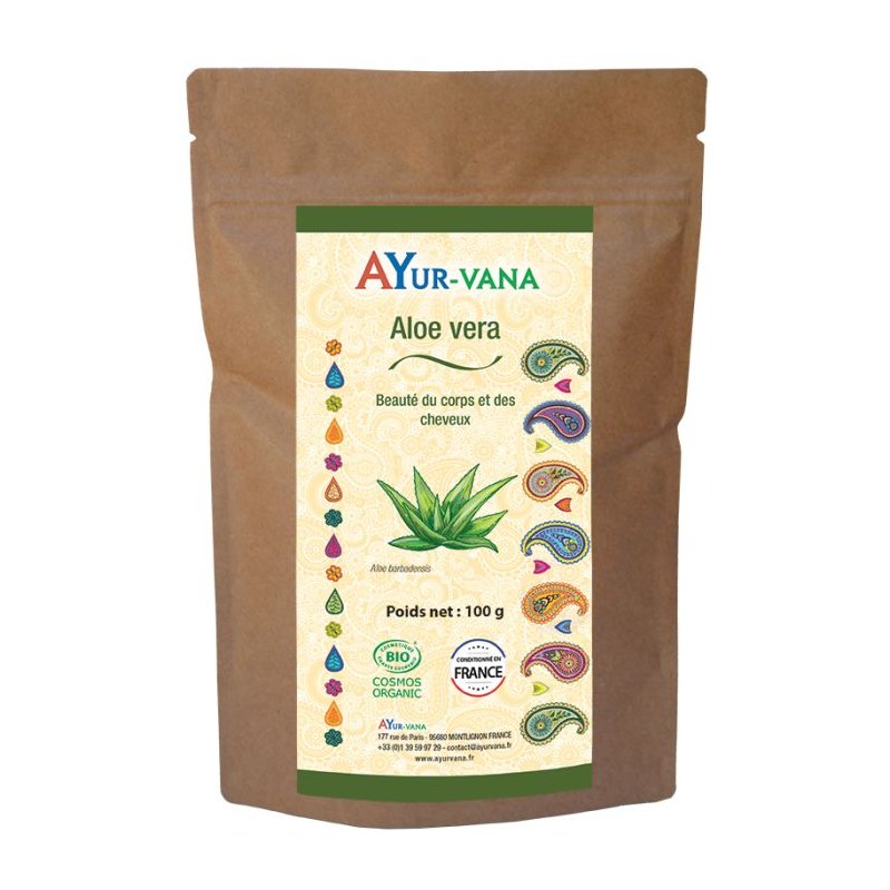 Poudre d'Aloe Vera certifié Bio - 100 g de poudre en sachet  - Ayurvana 2024