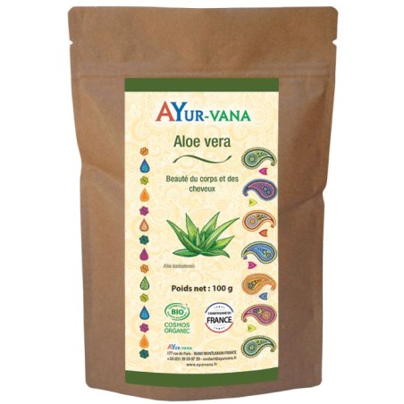 Poudre d'Aloe Vera certifié Bio - 100 g de poudre en sachet  - Ayurvana 2024