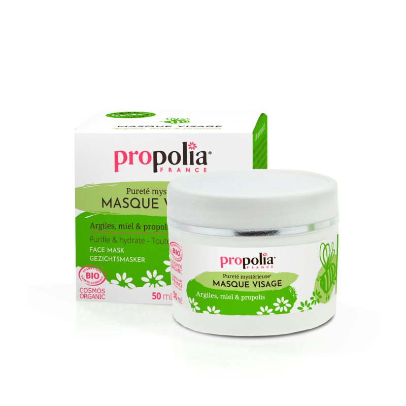 Masque Visage Bio toutes peaux kaolin, Miel & propolis - Pot 50 ml - Propolia 2024