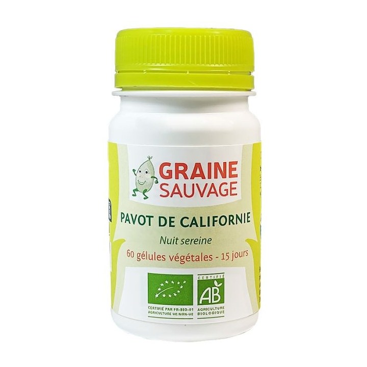Pavot de Californie Bio - Pilulier de 60 gélules végétales - Graine Sauvage 2025