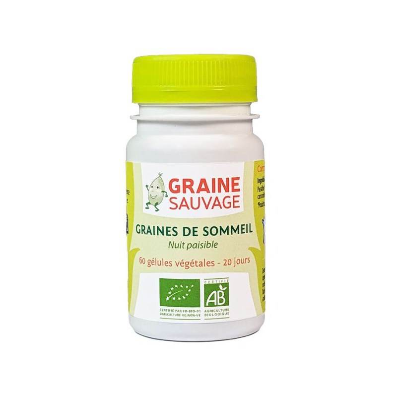 Graines de sommeil Bio - 60 gélules végétales - Graine Sauvage 2024