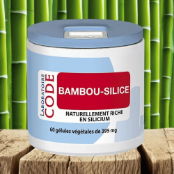 Bâtons de Bambou et boite de Bambou Silice - Pilulier de 60 gélules végétales de 395 mg - Laboratoire Code