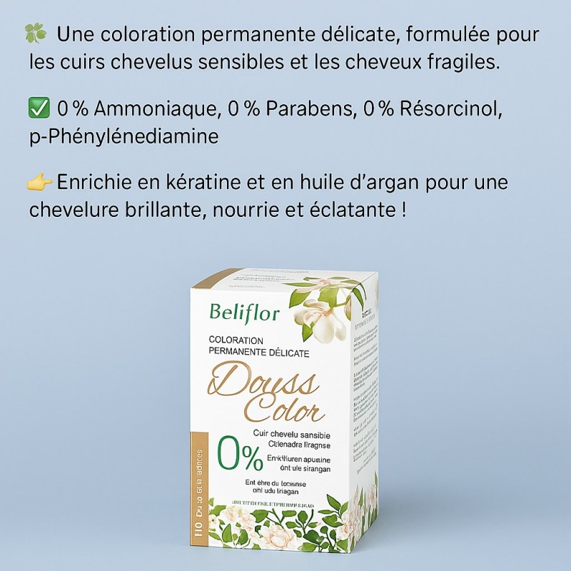 Blond Clair Ultime n°110 - Coloration permanente délicate Douss Color - 131 ml - Beliflor 2025 Blond Clair Ultime n°110 - Coloration permanente délicate Douss Color - 131 ml - Beliflor 2025