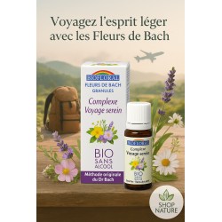 N° 16 Complexe Voyage serein - Fleurs de Bach - Granulés 10g - Biofloral 2025