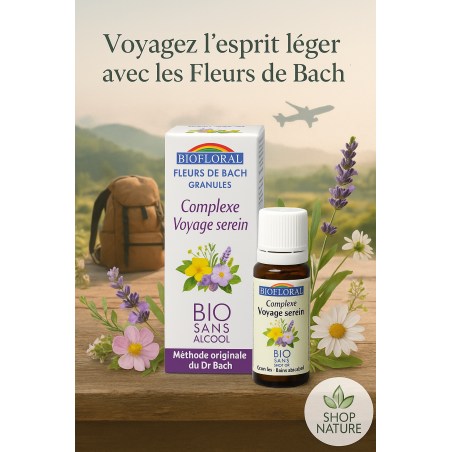 N° 16 Complexe Voyage serein - Fleurs de Bach - Granulés 10g - Biofloral 2025