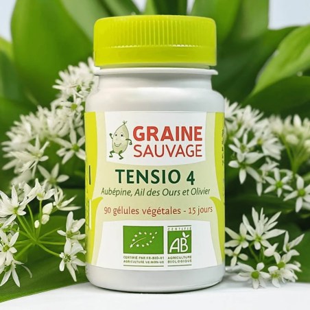 Ail des ours et flacon de Tensio 4 Bio - 90 gélules végétales - Graine Sauvage 2025