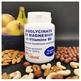 Bisglycinate de magnésium et Vitamine B6 - 90 gélules - Vital Osmose 2025