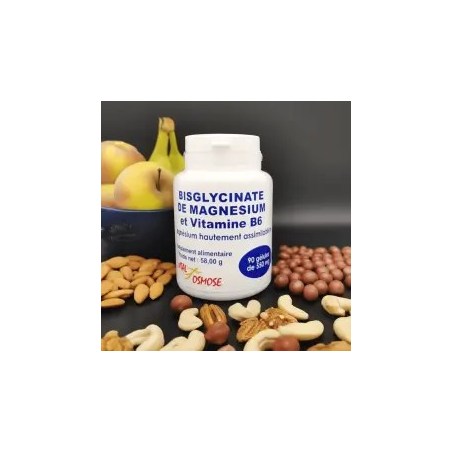 Bisglycinate de magnésium et Vitamine B6 - 90 gélules - Vital Osmose 2025