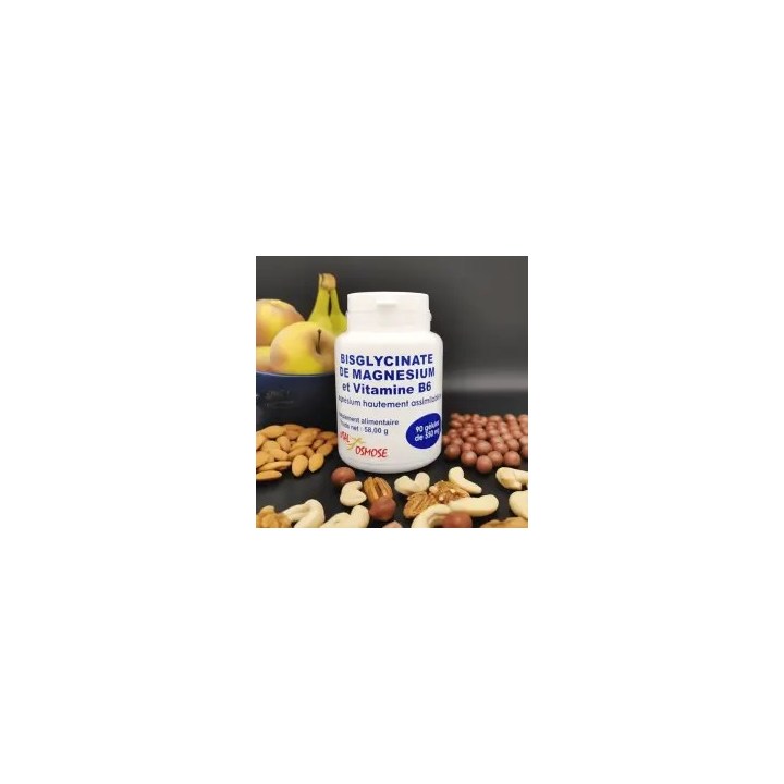 Bisglycinate de magnésium et Vitamine B6 et noix - 90 gélules - Vital Osmose 2025